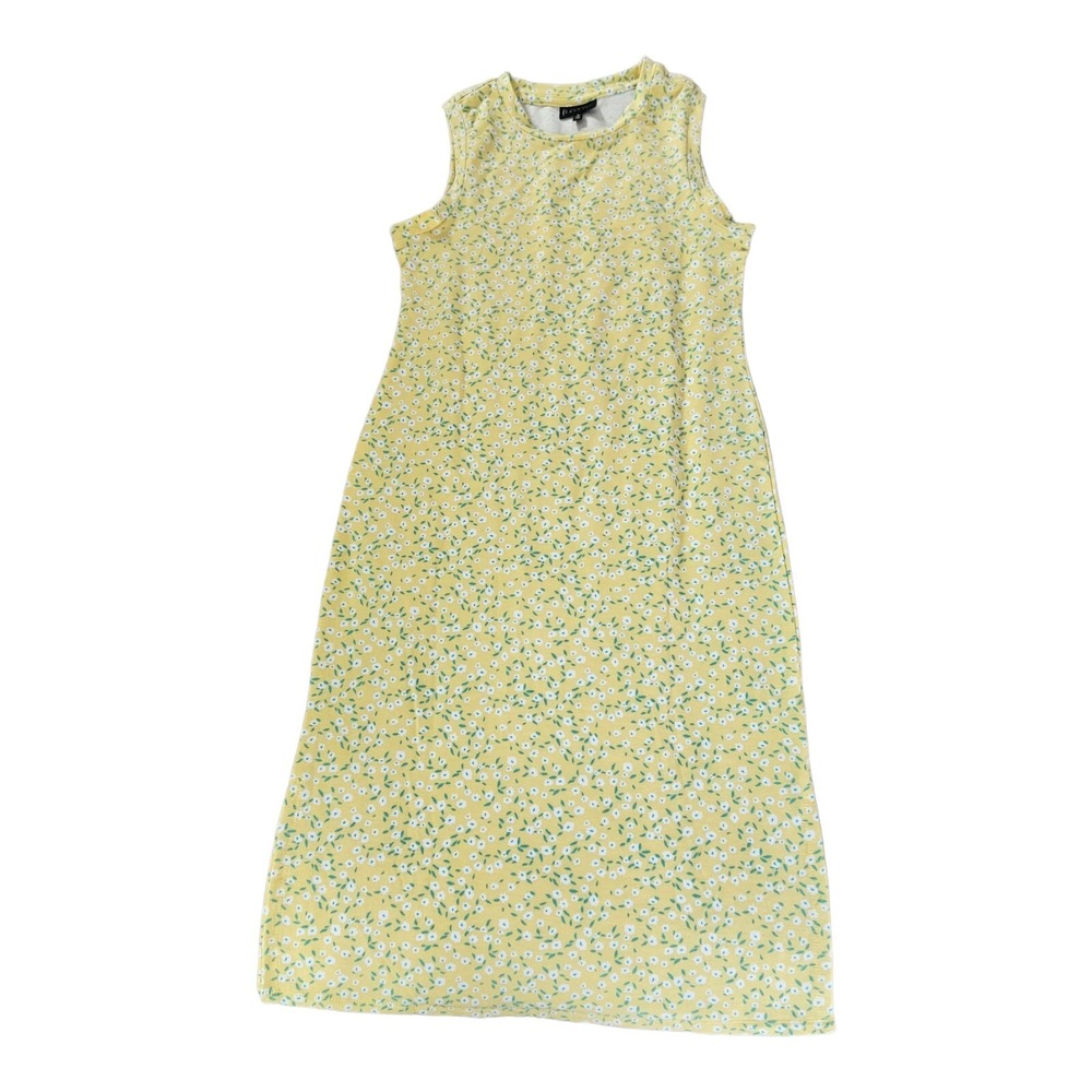 Bobeau Nordstrom Women's Small Double Split Tank Midi Dress Yellow Floral